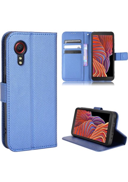 Samsung Galaxy Xcover 5 Kickstand Kart Tutucu Manyetik Cüzdan (Yurt Dışından)