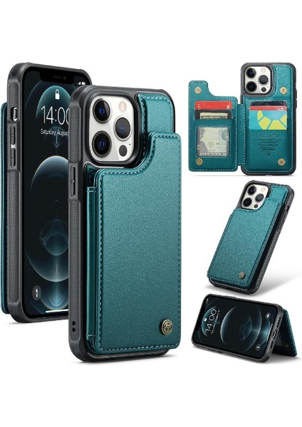IPhone 12 Pro Max Rfıd Engelleme Kart Tutucu Pu Için Caseme Cüzdan Kılıf (Yurt Dışından)