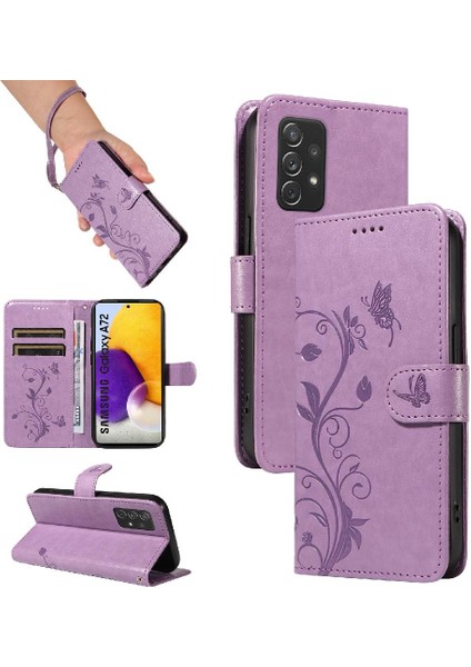 Samsung Galaxy A72 5g ve Kart Yuvası ile Yüksek Kaliteli Deri Kılıf (Yurt Dışından)