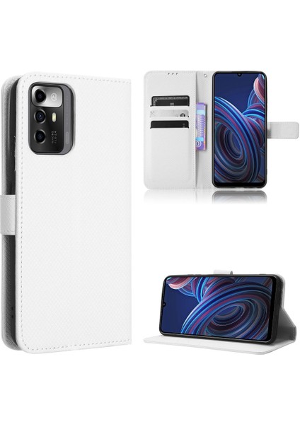 Zte Blade A72 5g Kickstand Kapak Kart Tutucu Manyetik Cüzdan (Yurt Dışından)