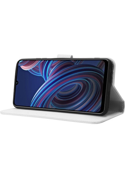 Zte Blade A72 5g Kickstand Kapak Kart Tutucu Manyetik Cüzdan (Yurt Dışından)