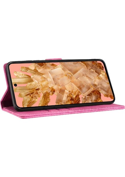 Google Piksel 8 Pro Flip Folio Cüzdan Kılıf Için Kılıf Kabartmalı Sevimli Kedi (Yurt Dışından)