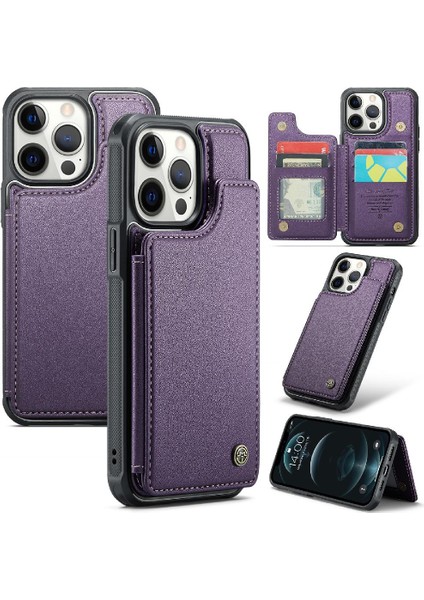 IPhone 12 Pro Max Rfıd Engelleme Kart Tutucu Pu Için Caseme Cüzdan Kılıf (Yurt Dışından)