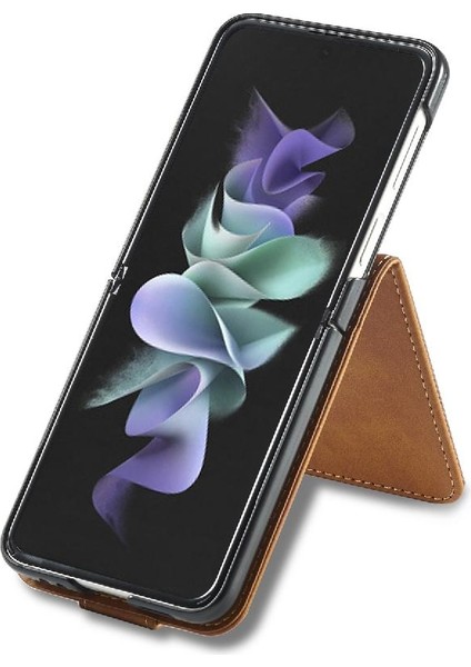 YH Market Samsung Galaxy Z Flip 3 Kart Yuvaları Cüzdan Tutucu ile Buzağı Flip (Yurt Dışından)