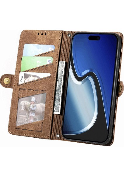 IPhone 15 Için Flip Case Artı Basit Iş Cüzdan Darbeye Kapak Çevirin (Yurt Dışından)