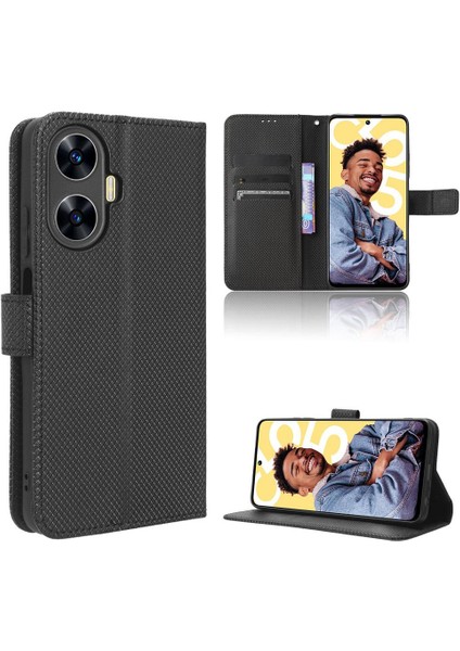 Realme C55 4g Kickstand Manyetik Cüzdan Kart Tutucu Kapak Için Kılıf (Yurt Dışından)