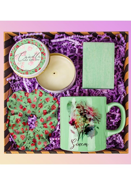 Kişiye Özel Kupa Bardak & Mum & Saten Toka & Doğal Sabun Hediye Seti 110945