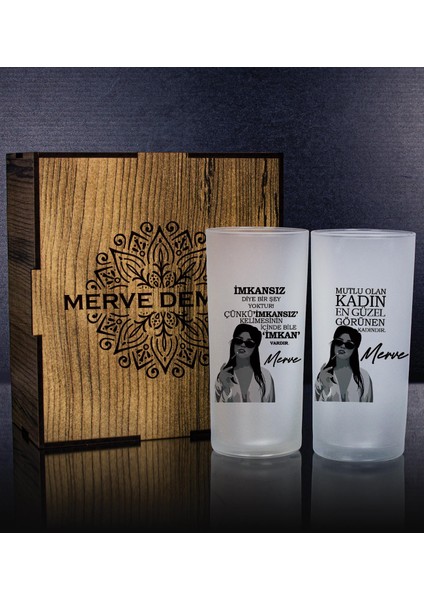 Kişiye Özel Kutusunda 2'li Rakı Bardağı Hediye Seti 107150