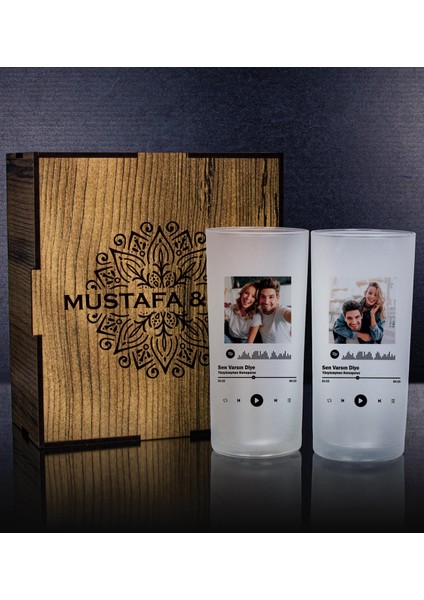 Kişiye Özel Kutusunda 2'li Rakı Bardağı Hediye Seti 107163