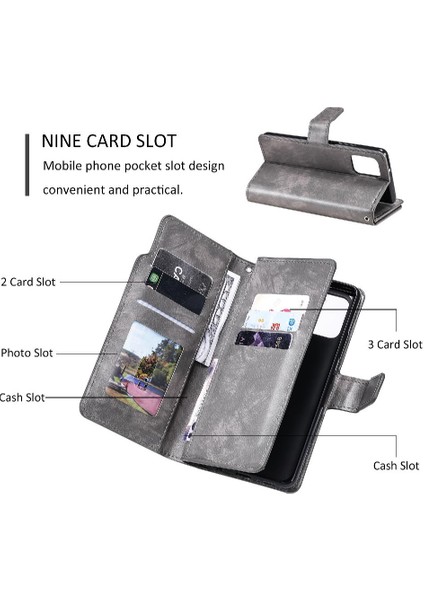 Samsung Galaxy Case 5g Kickstand Cüzdan 9 Kart Yuvaları Pu Deri Kılıf (Yurt Dışından) indirimleri