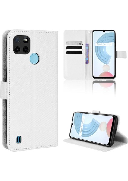 Realme C21Y/C25Y Manyetik Cüzdan Kart Tutucu Kapak Kickstand Için Kılıf (Yurt Dışından)