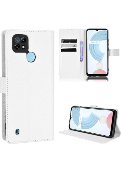 Realme C21 Kart Tutucu Kapak Manyetik Cüzdan Kickstand Için Kılıf (Yurt Dışından)