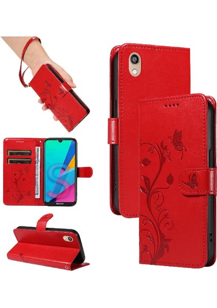 Huawei Y5 2019 Kabartmalı Kelebek Cüzdan Telefon Kılıfı Için Flip Case ve (Yurt Dışından)