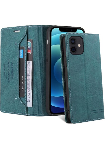 IPhone 12 Için Kılıf Mini Premium Deri Premium Deri Iki Kart Yuvaları (Yurt Dışından)