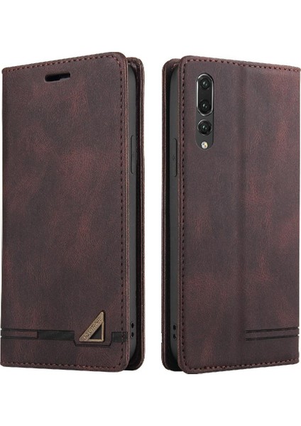 Huawei P30 Kickstand Premium Deri Iki Kart Yuvaları Premium Kılıf (Yurt Dışından) fırsatları