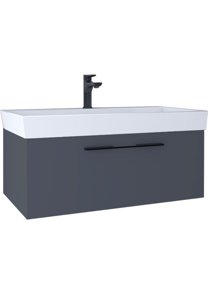 Glow 80 cm Lavabo Dolabı Füme KB710030