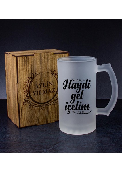 Kişiye Özel Kutusunda Bira Bardağı Hediye Seti 108282