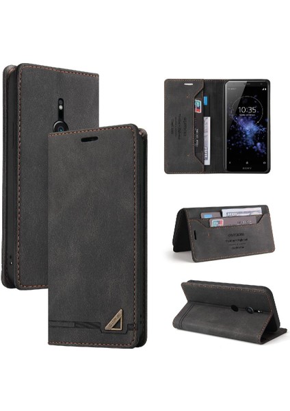 Sony Xperia Xz2 Premium Deri Kickstand Iki Kart Yuvaları Için Kılıf (Yurt Dışından)