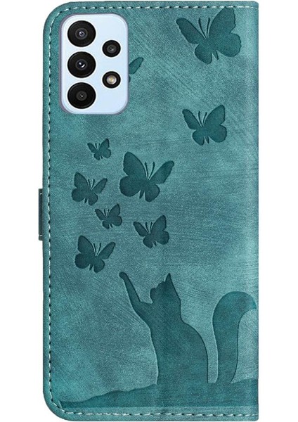 Samsung Galaxy M13 4G/M23 5g Kabartmalı Kelebek Kedi Tutucu Kapak (Yurt Dışından)