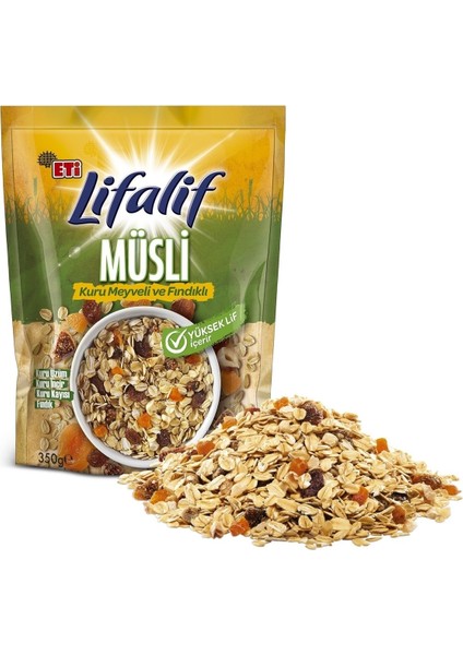 Lifalif Kuru Meyveli & Fındıklı Müsli 350 G x 5 Adet