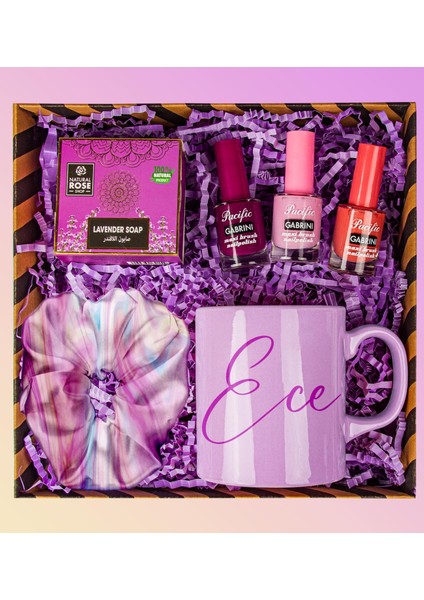 Kişiye Özel Kupa Bardak & Oje & Saten Toka & Doğal Sabun Hediye Seti 110961