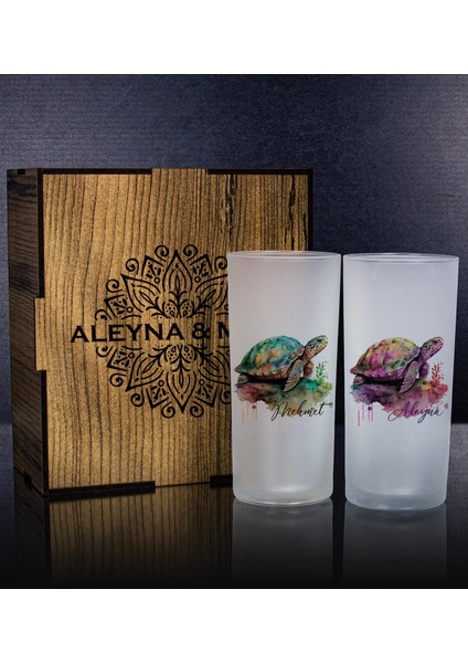 Kişiye Özel Kutusunda 2'li Rakı Bardağı Hediye Seti 111297