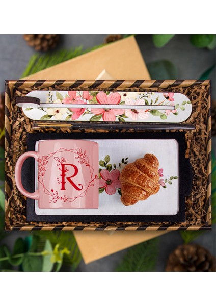 Kişiye Özel Kupa & Sunum Tepsisi & Kruvasan & Tütsü Takımı Hediye Kutusu 111927