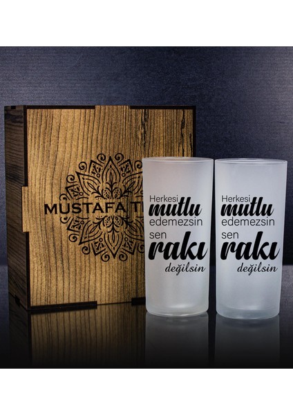 Kişiye Özel Kutusunda 2'li Rakı Bardağı Hediye Seti 107225
