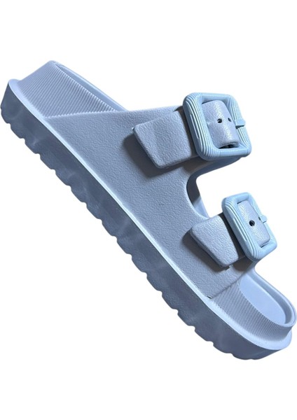 Eva Çift Tokalı Buz Gri Renk Kadın ve Çocuk Ultra Soft Çok Yumuşak Ayarlanabilir Terlik Modeli fiyatları