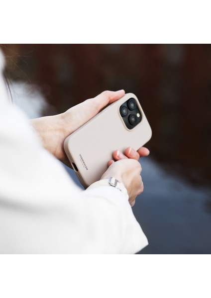 iPhone 15 Pro Için Manyetik Silikon Kılıf - Krem fiyatları