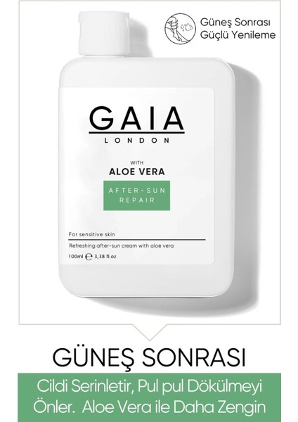 Güneş Sonrası Aloe Veralı, Kızarıklığa, Soyulmaya, Pul Pul Dökülmeye Karşı 100ML Krem Jel