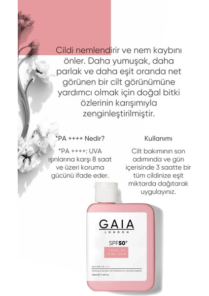 Gaia London Ton Eşitleyici, Aydınlık Etkili Yüksek Koruma ve Nemlendirici 50SPF Uva/uvb 100ML Güneş Kremi