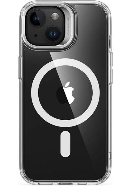 iPhone 15 Halolock Magsafe Hybrid Silikon Kılıf Şeffaf