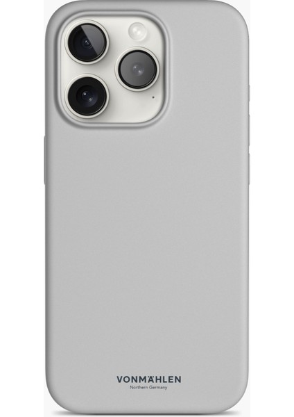 iPhone 15 Pro Için Manyetik Silikon Kılıf - Açık Gri