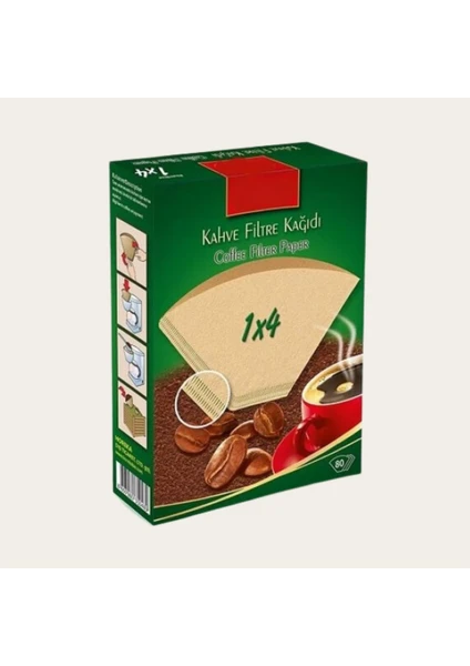 Kahve Filtre Kağıdı Caffeo 1x4 80 Adet (Doğal Kağıt)