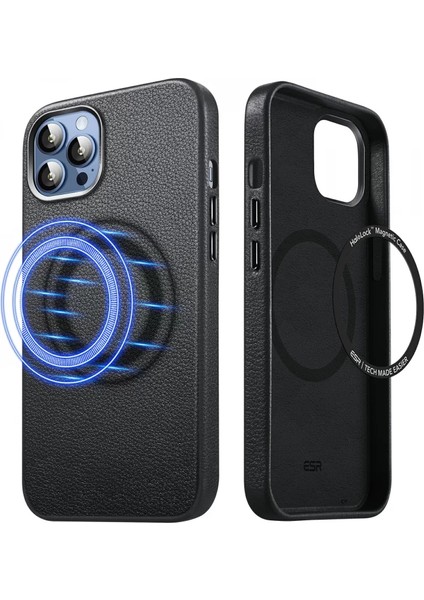 Esr iPhone 13 Pro Max Metro Leather Halolock Deri Kılıf - Black