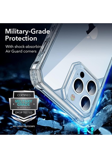 Esr iPhone 13 Pro Max Air Armor 360 Tam Korumalı Kılıf ve Temperli Koruyucu - Clear