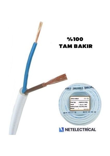 2x1 Ttr - 100 Metre Çok Telli Kablo