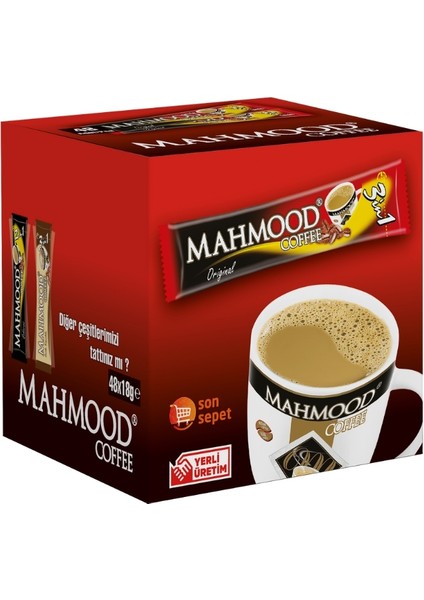 Mahmood Coffee 3 ü 1 Arada 48 Adet Kupa Bardak Hediyeli