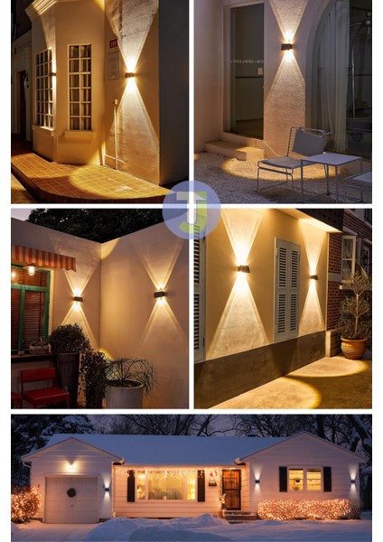 Solar Güneş Enerjili 4 Ledli Bahçe Aydınlatması Aplik Sarı Işık LED Lamba (1 Adet)