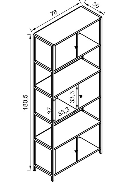 Meri Metal Ayaklı 5 Raf 3 Kapaklı Çok Amaçlı Ofis Dosya Kitap Rafı Atlantikçam - Beyaz fırsatları