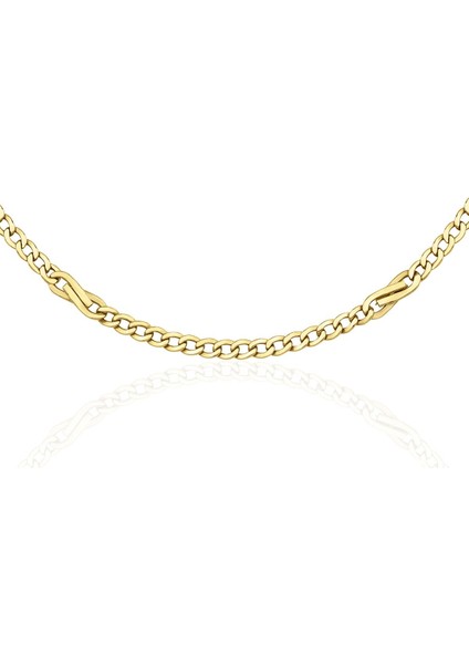 14 Ayar Altın Gurmet Zincirde Fiyonk Detaylı Kolye 3 mm fiyatları