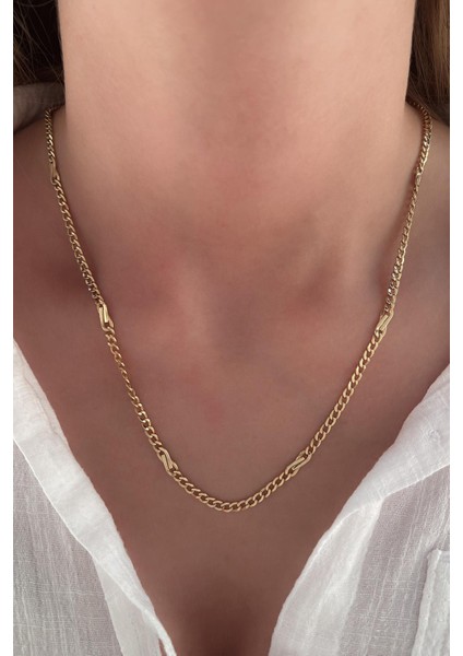 14 Ayar Altın Gurmet Zincirde Fiyonk Detaylı Kolye 3 mm fırsatları