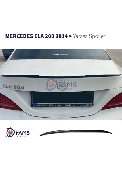 Fams Otomotiv Mercedes Cla 200 2014 Üzeri Yarasa Spoiler Esnek Plastik 122 cm Siyah