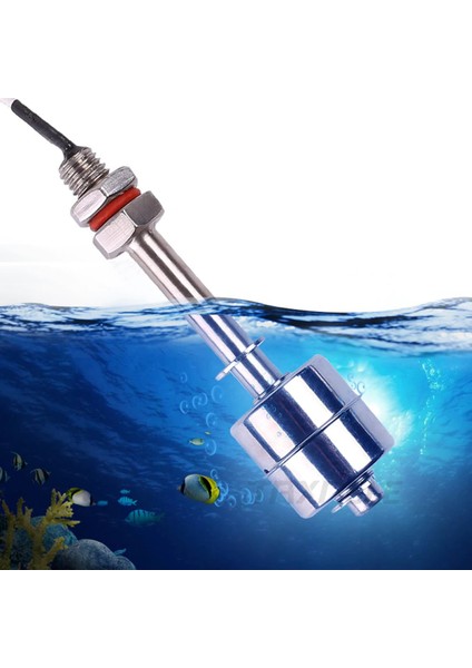 Metal Sıvı Su Seviye Sensörü 100mm Paslanmaz Çelik Şamandıra Mekanik Anahtar Kazan Kap Depo Tank Havuz Akvaryum Pompa Hidroponik 10W NC