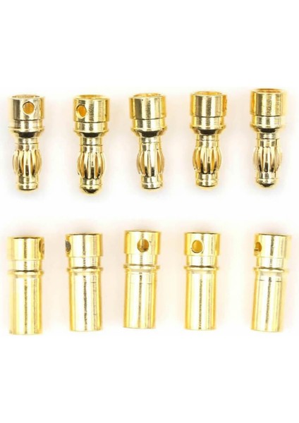 5 Çift 3.5mm Altın Kaplama Banana Dişi Erkek Soket 40A Pil Batarya Lion Bullet Plug