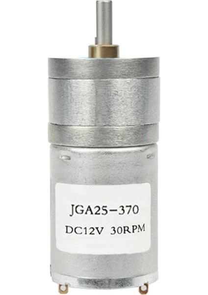 12V 30RPM JGA25-370 Redüktörlü Dc Motor Yüksek Tork Kuvvet 25MM Robot Oyuncak Rc Araba