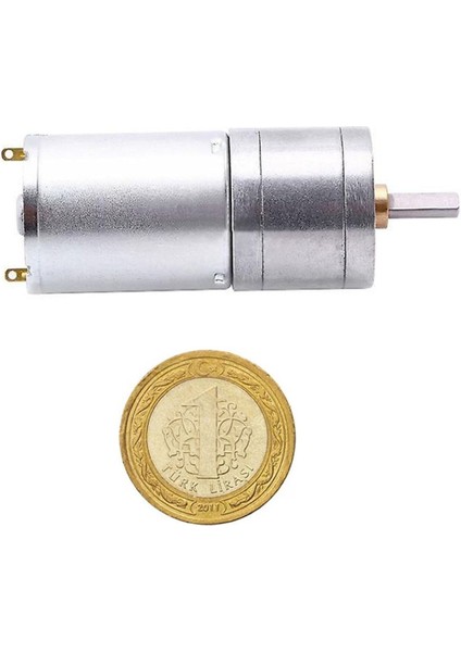 12V 30RPM JGA25-370 Redüktörlü Dc Motor Yüksek Tork Kuvvet 25MM Robot Oyuncak Rc Araba