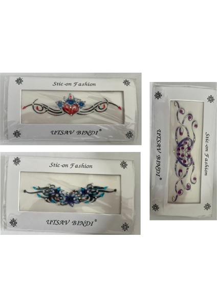 Taşlı Yapıştırma Dövme 3 Adet Birden Set3