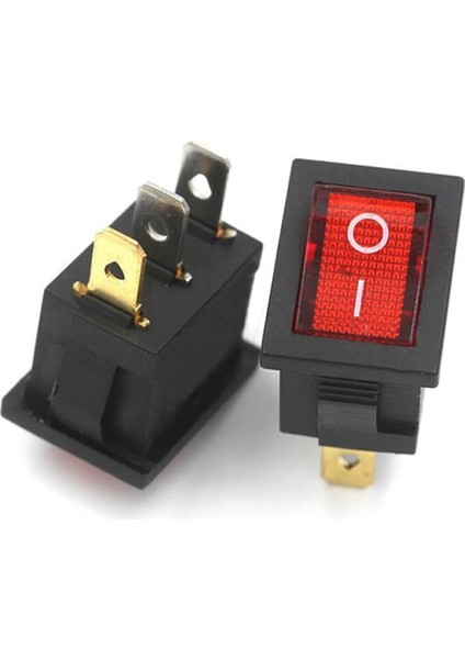 3 Pin Anahtar Ledli Kcd1 Rocker Switch Mini Buton On / Off 10A